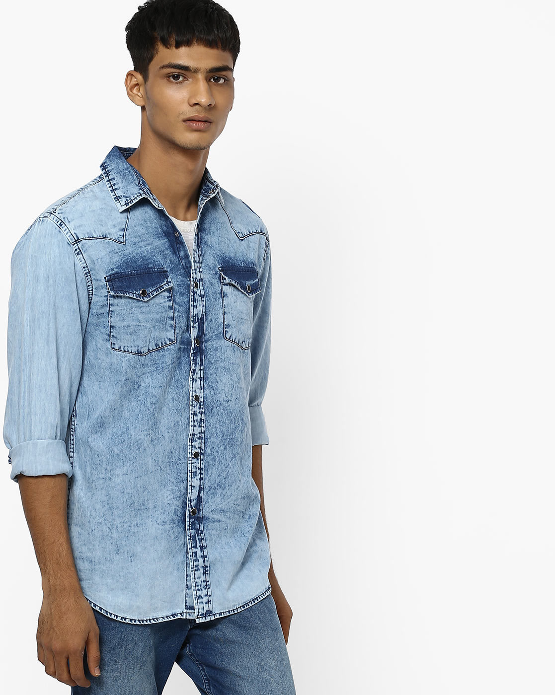 blue saint denim shirt