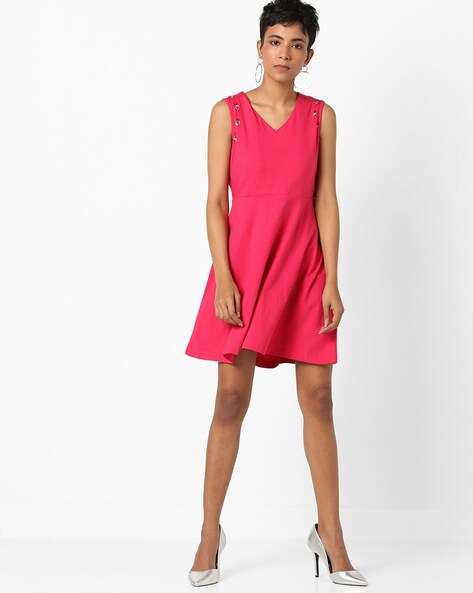 magenta skater dress