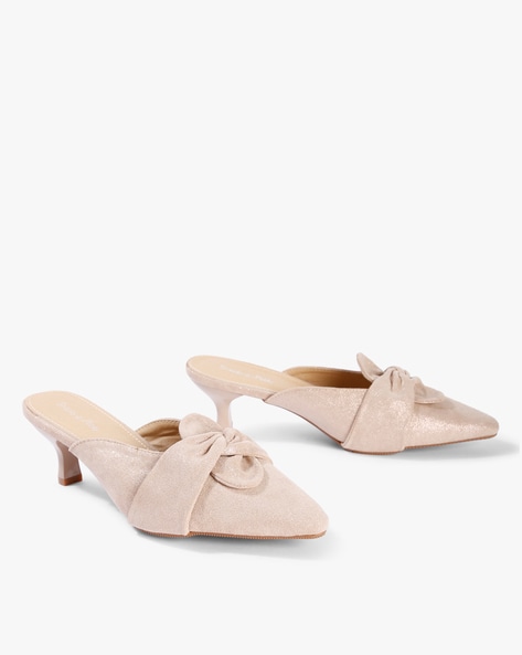 nude pointed mules