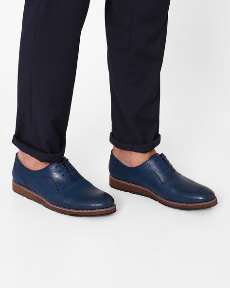 Navy Blue Formal Shoes for Men by Spunk 