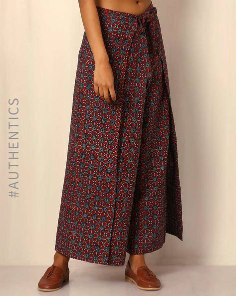 Buy Pant Wide Leg Palazzo Wrap Tie Art to Wear Casual All Online in India   Etsy