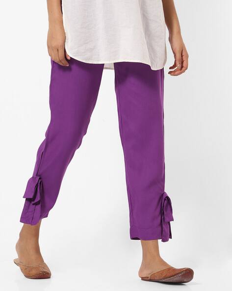 Purple Pants for Women by Jaipur Kurti 