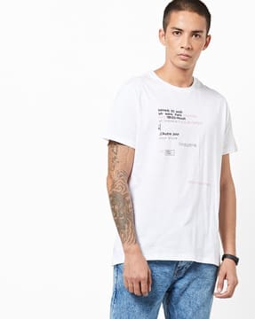 Slim Fit Typographic Print Crew-Neck T-shirt