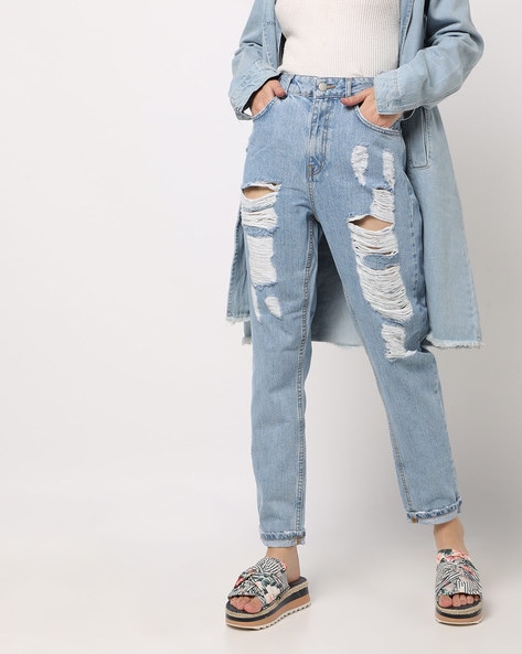 QXXKJDS Mid Waist Boyfriend Fashion Loose Destroyed Women S Classic Hole  Baggy Jeans White Women S Vintage Pants Wide Leg Jeans Trousers QXXKJDS  (Color : White, Size : XXL) price in UAE |