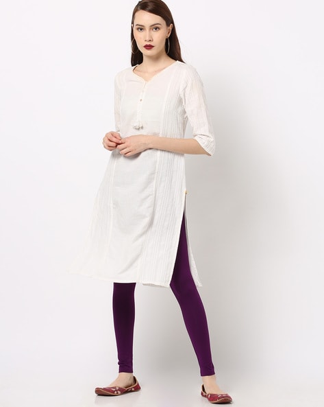 Buy De Moza Women Purple Solid Cotton Blend Churidar Western Wear Legging ( Xxl) Online at Best Prices in India - JioMart.