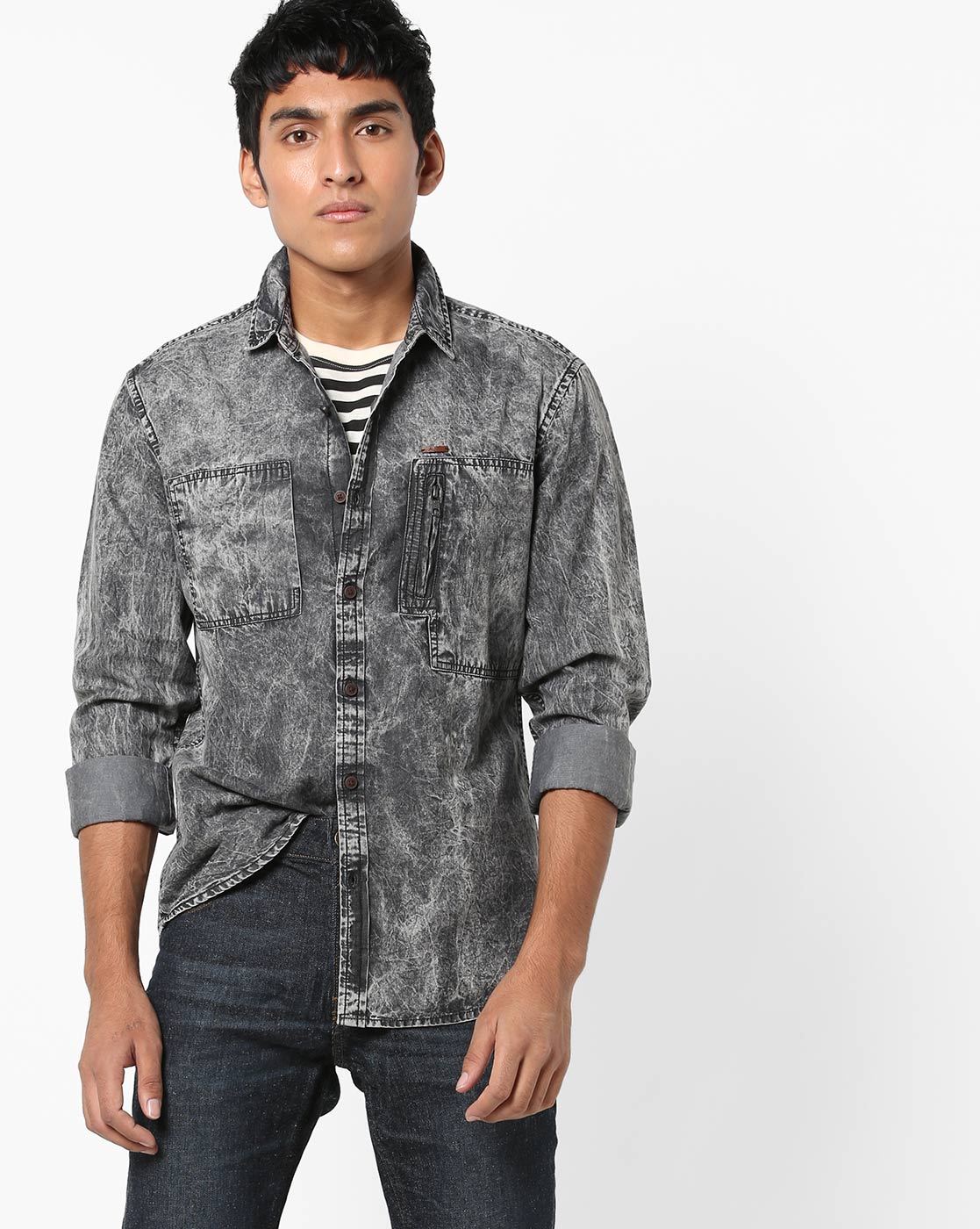 Lightweight Denim Shirt - Light Wash | James Perse Los Angeles