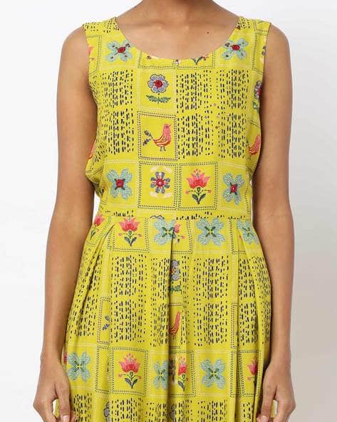 Printed Sleeveless Maxi A-line Dress (Image - 1)