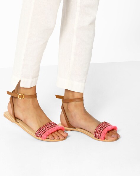 Mini Buckle Crossover Flat Sandal | Boohoo UK