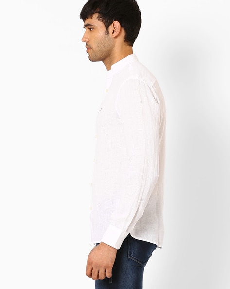 Uspa white linen on sale shirt