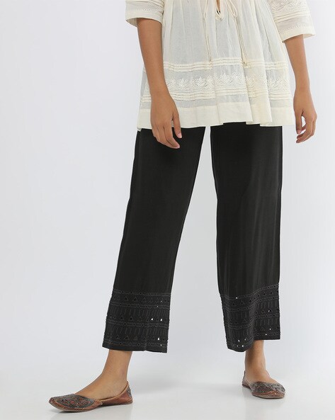 Pants with Laser-Cut Hems Price in India