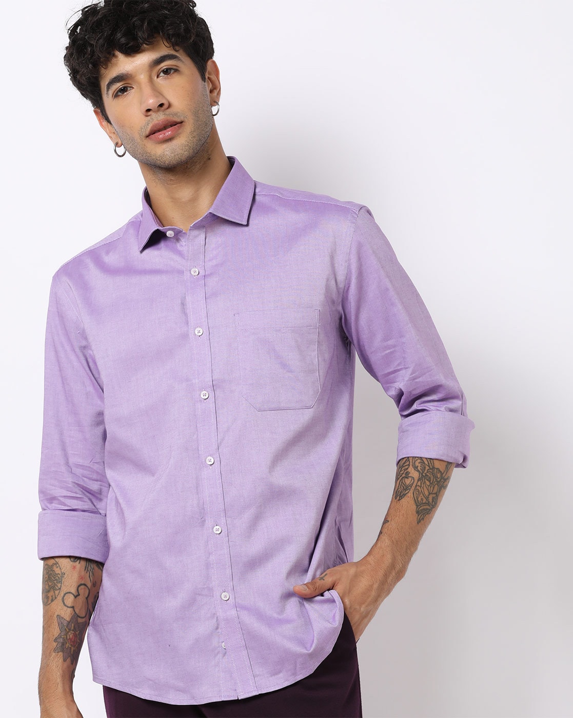 Buy Louis Philippe Purple Shirt Online - 675701 | Louis Philippe