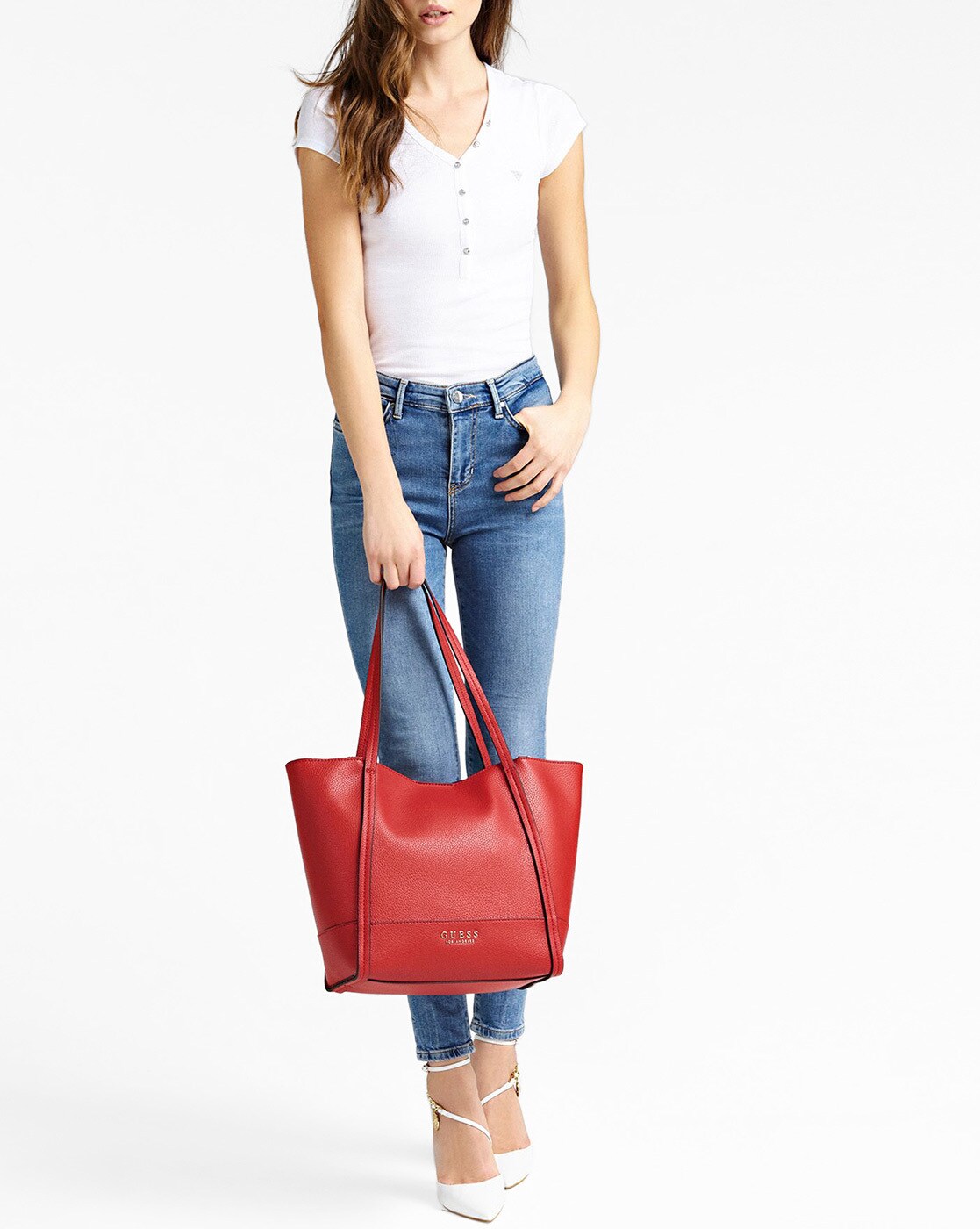 guess heidi tote bag