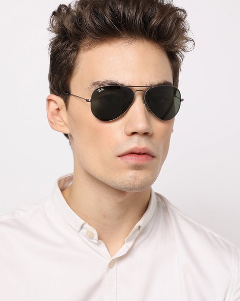 ray ban men's aviator black sunglasses