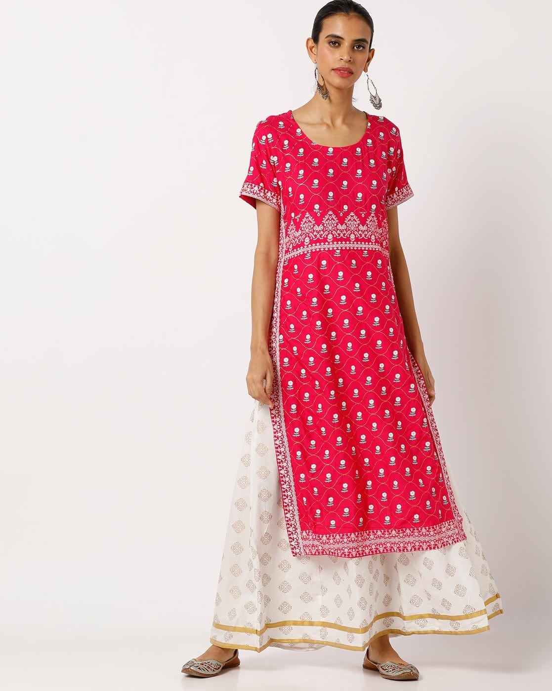 pink and white dress