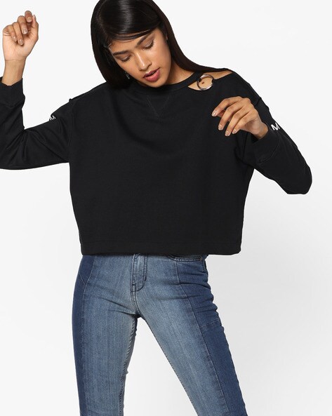 sweatshirt with shoulder cut out