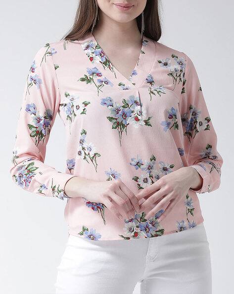 Floral Print V-neck Blouse