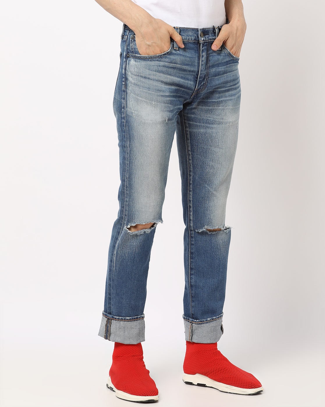 levi's 511 distressed jeans