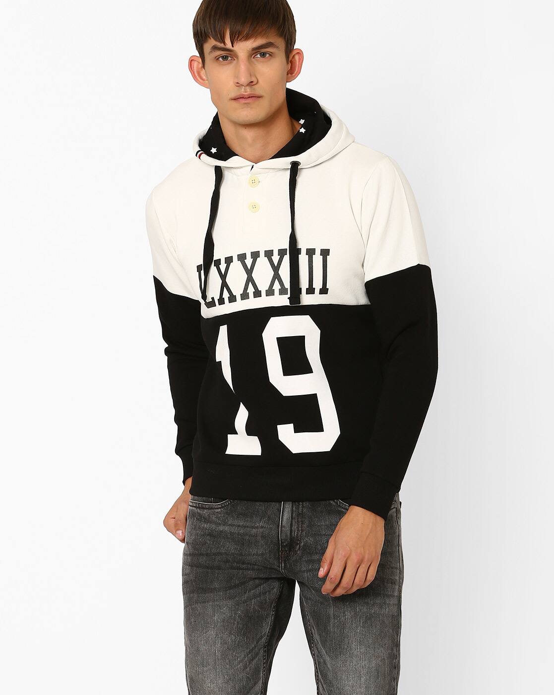 men cut and sew panel sweatshirt