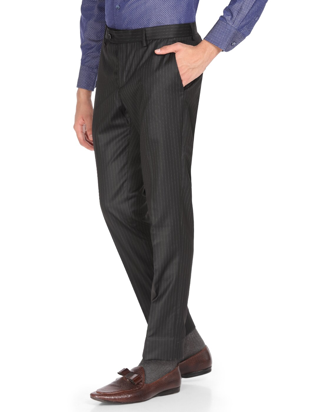 men's striped slim fit trousers