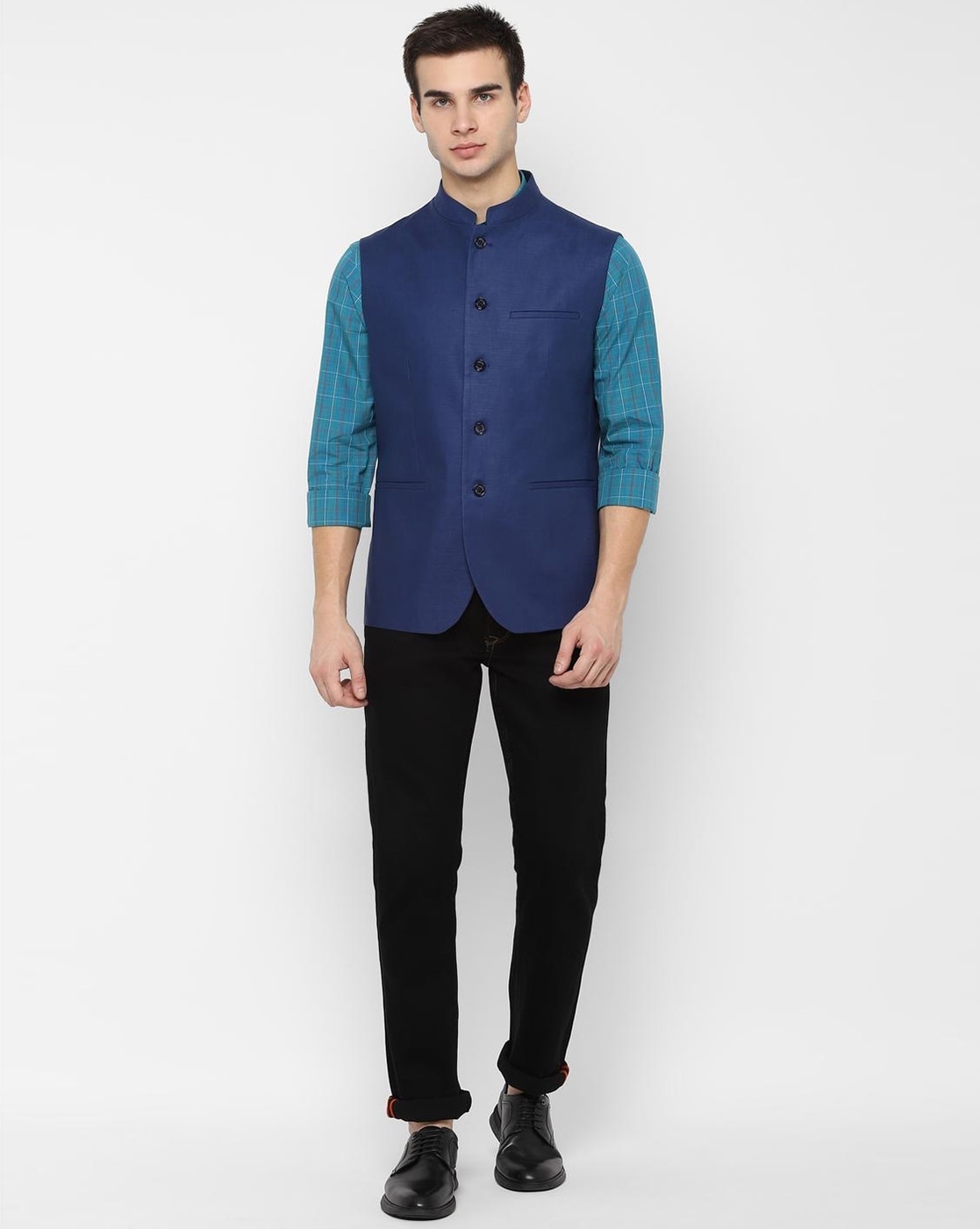 Buy Allen Solly Men Khaki Solid Nehru Jacket - Nehru Jackets for Men  7509949 | Myntra