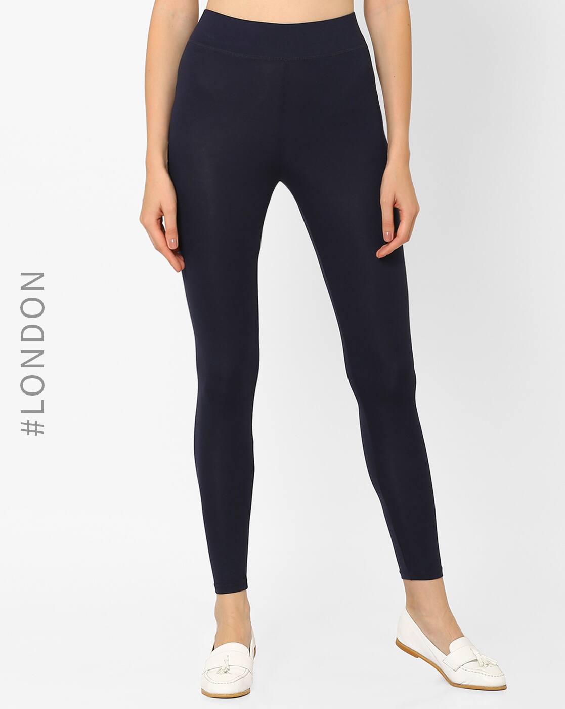 Buy Navy Blue Leggings for Women by 