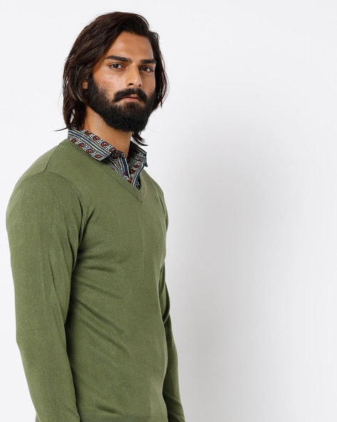 Buy Olive Green Sweaters & Cardigans for Men by NETPLAY Online