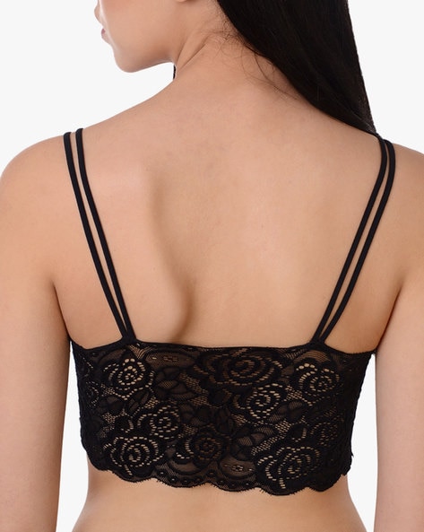 Buy Da Intimo Black Lace Lightly Padded Bralette Bra Online