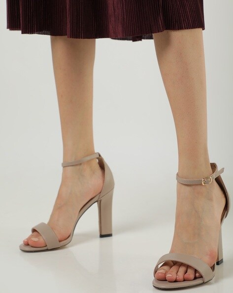 taupe ankle strap heels
