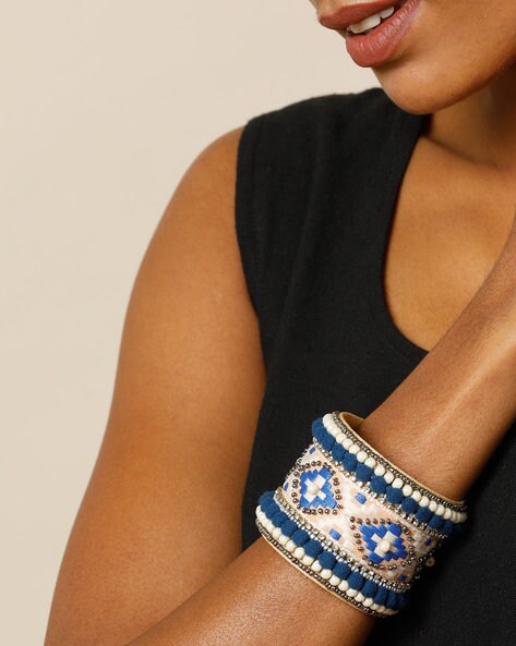Beaded Leather and Suede Cuff Bracelet Handmade in Guatemala - Native  Designs | NOVICA
