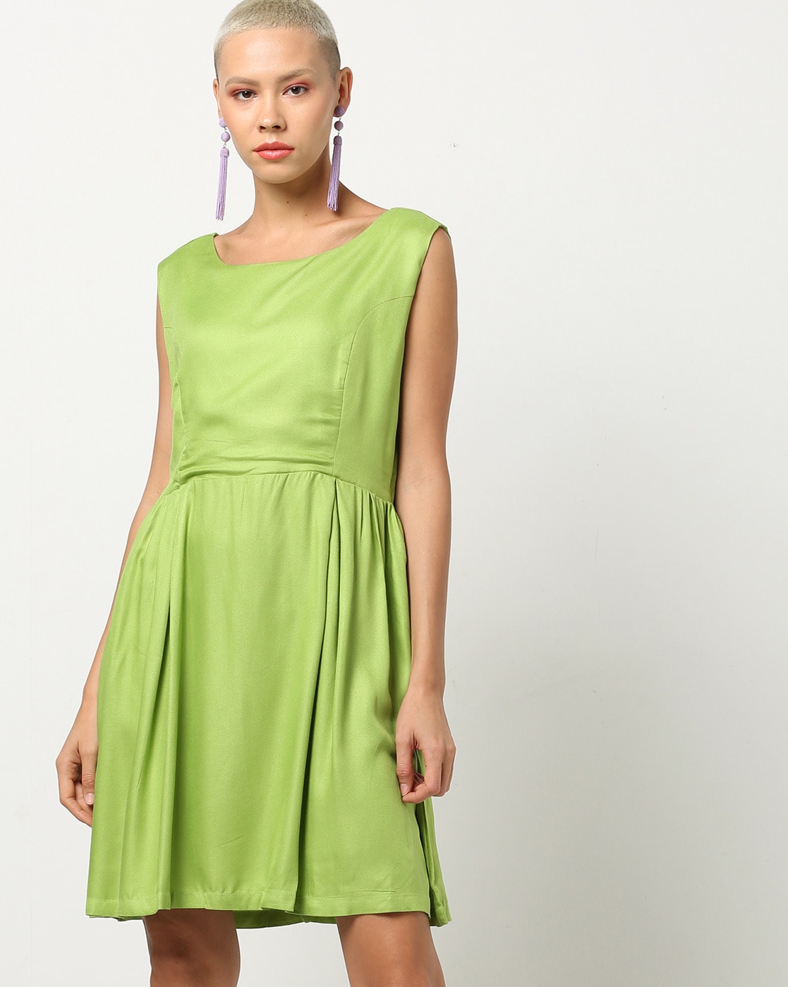 Lime green sleeveless dress best sale