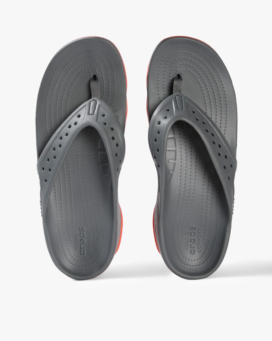 grey croc flip flops