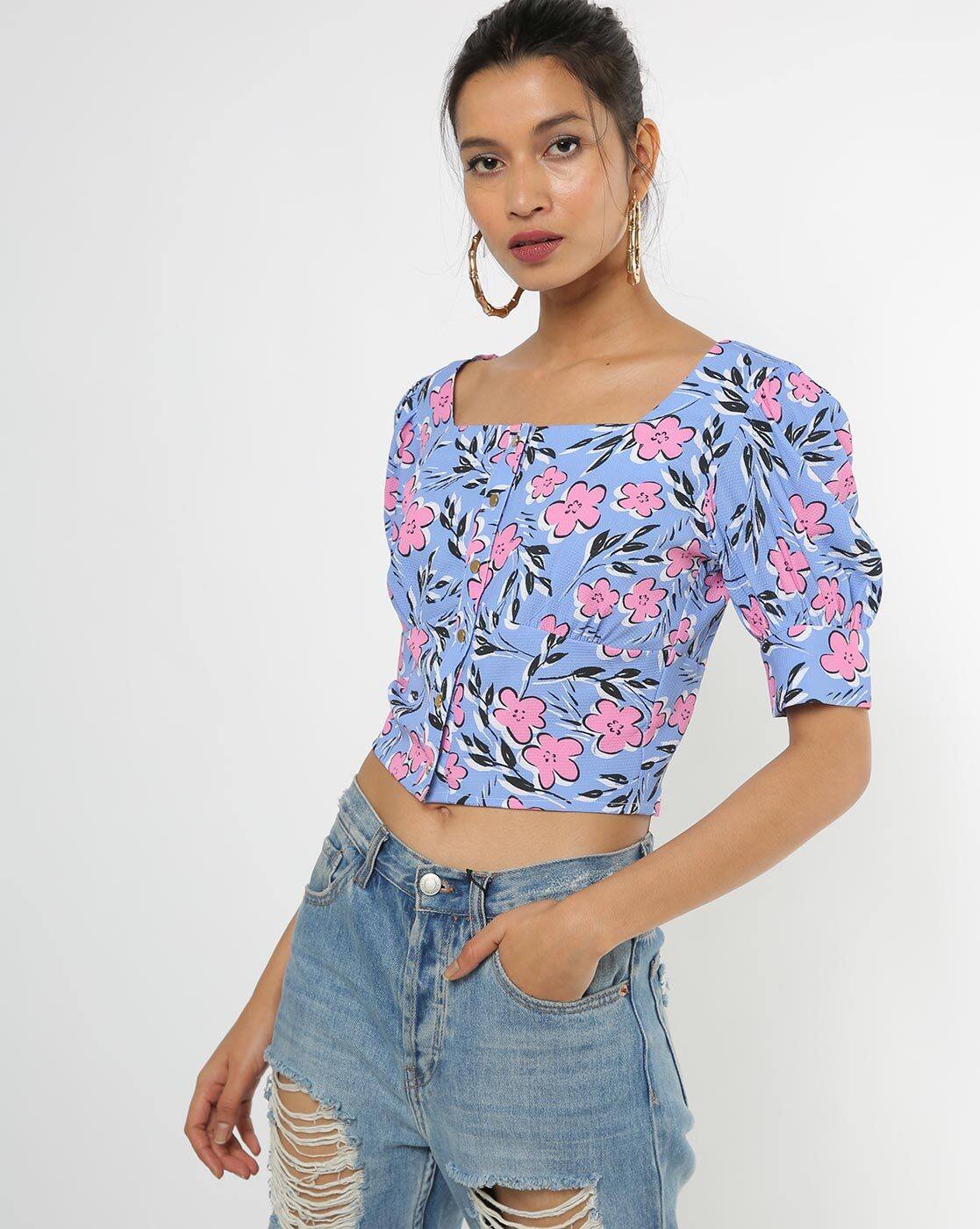 Ajio puff sleeve top Clearance