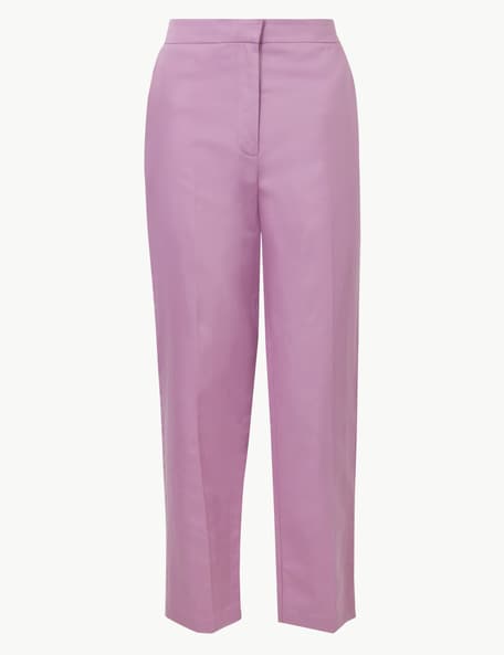 purple trousers