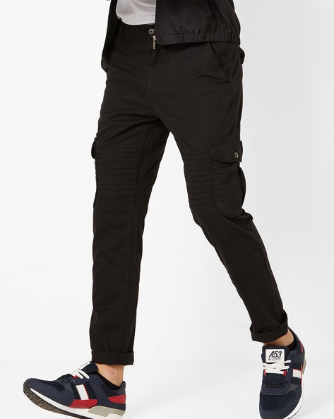 skinny black cargo trousers