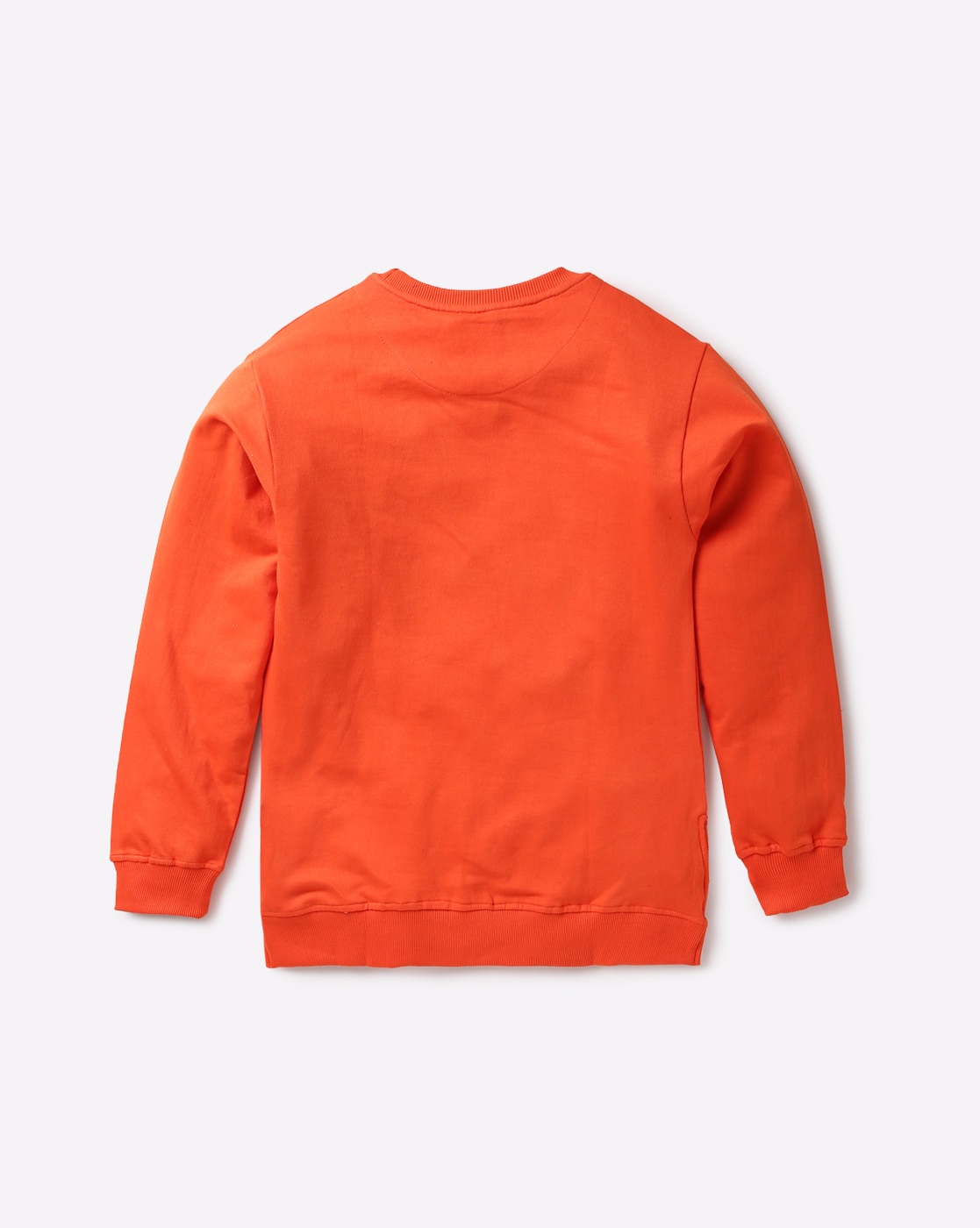 orange crew neck sweatshirt