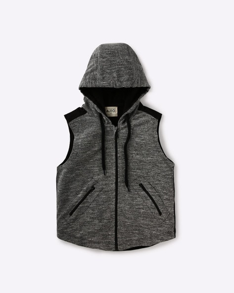 sleeveless hooded sweatshirt