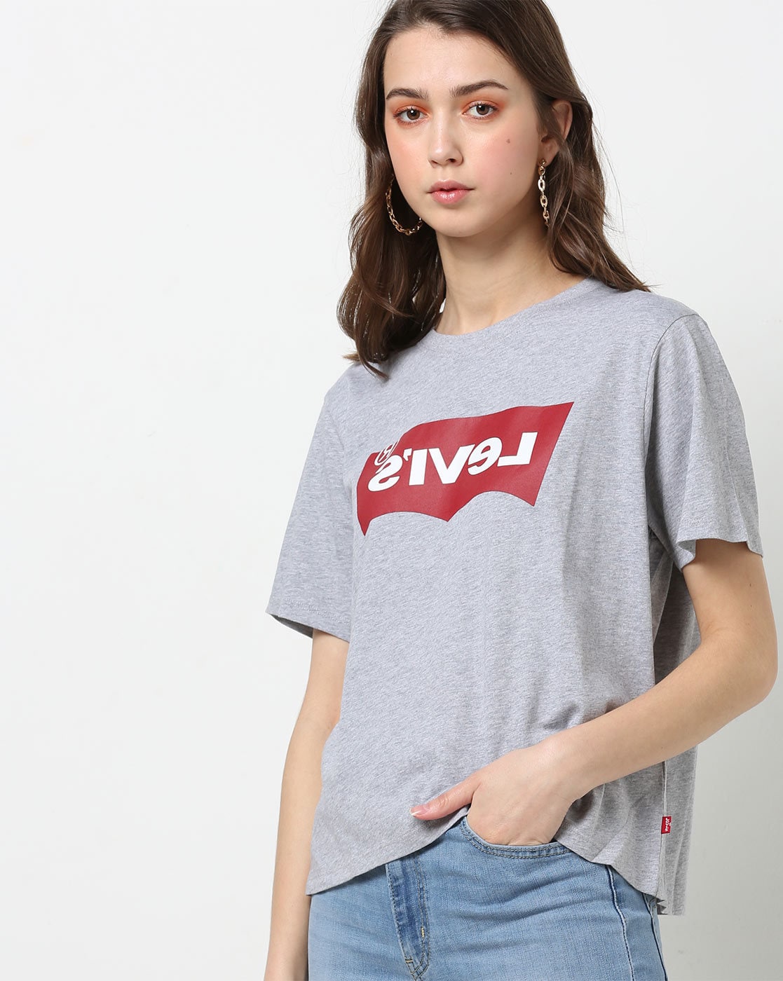Højde spil byrde Buy Grey Tshirts for Women by LEVIS Online | Ajio.com