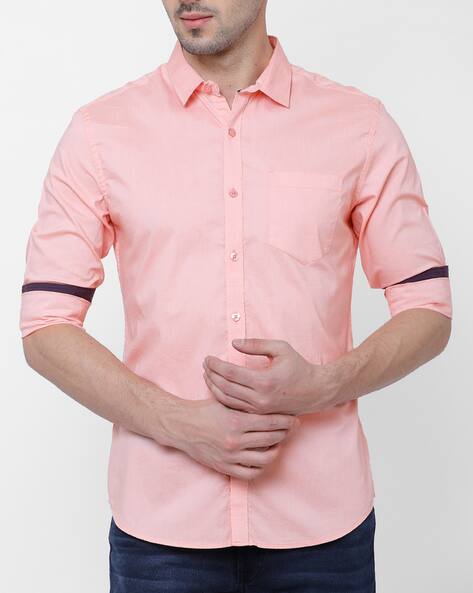 pink shirt black jeans men