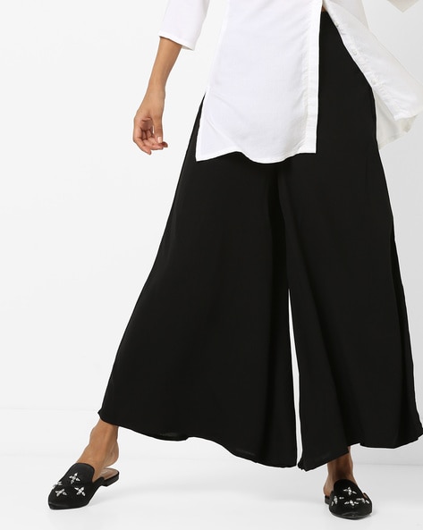 Palazzo Pants with Back Elasticated Waist Price in India