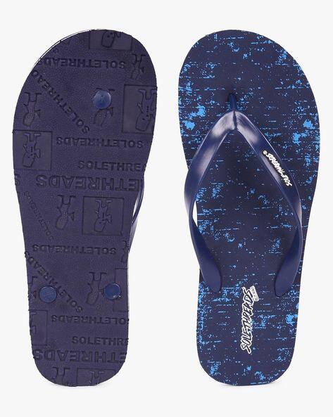 Buy Navy Blue Flip Flop \u0026 Slippers for Men by Solethreads Online | Ajio.com