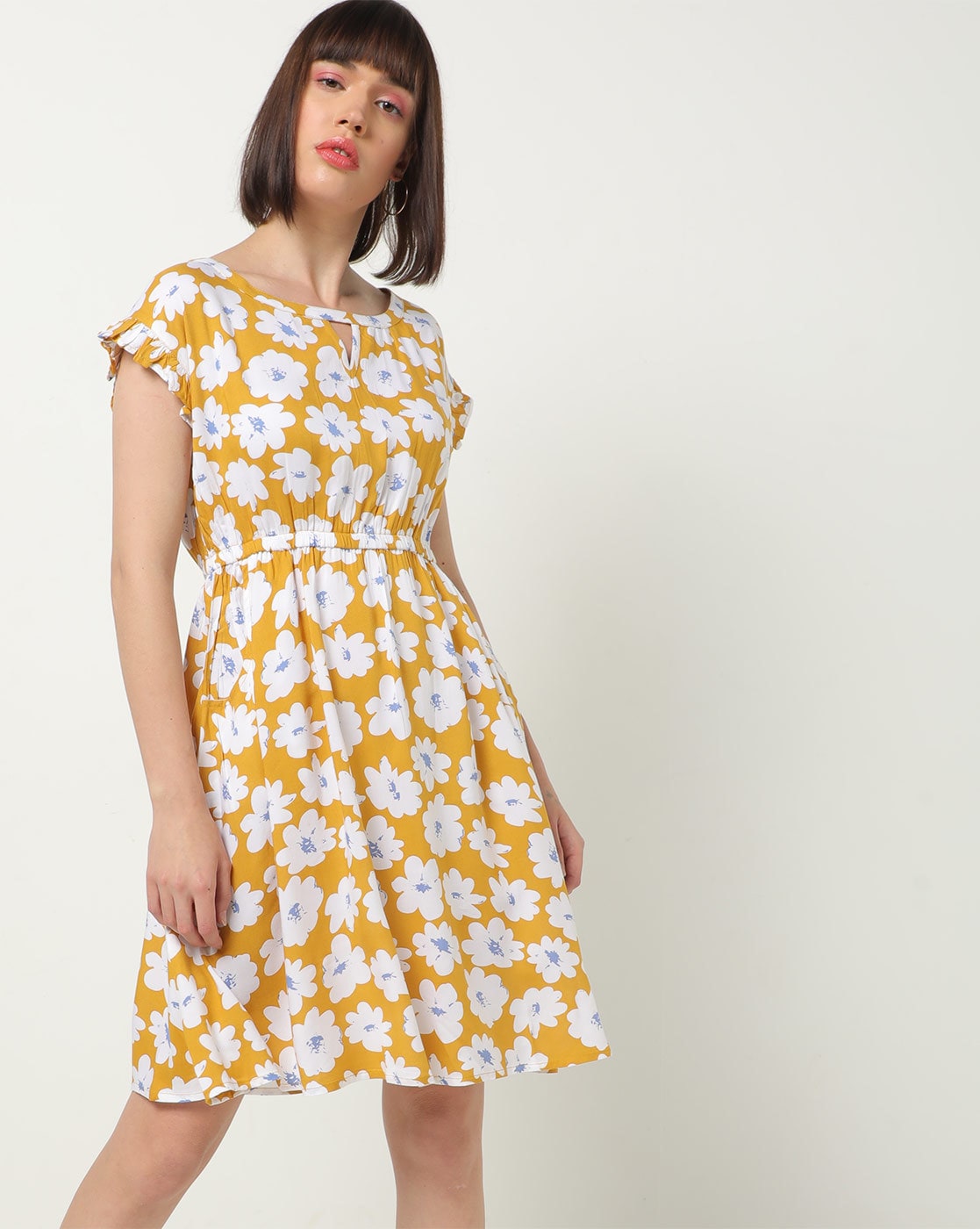 Buy Mustard Yellow Dresses for Women by RIO Online