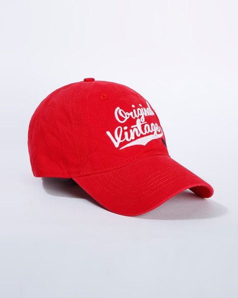 mens red baseball cap