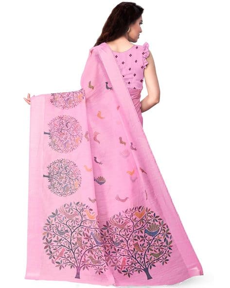 Block Print Saree with Blouse Piece (Image - 1)