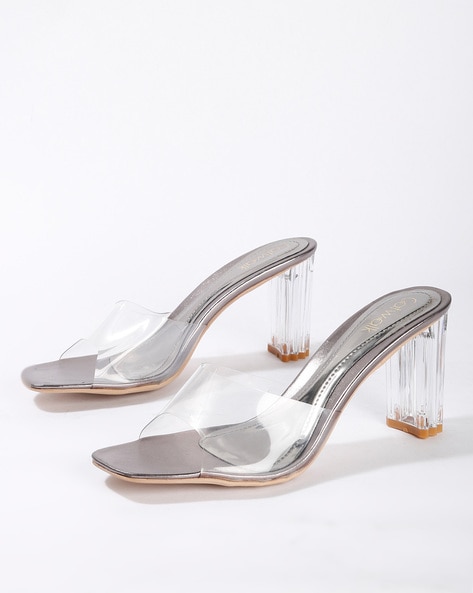 transparent sandal heels