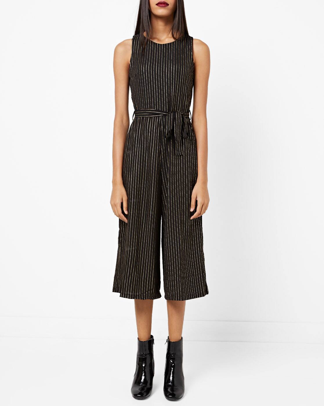 pinstripe culotte jumpsuit
