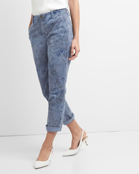 Buy GAP Blue Womens Blue Skinny Fit Ankle Length Trousers  Shoppers Stop
