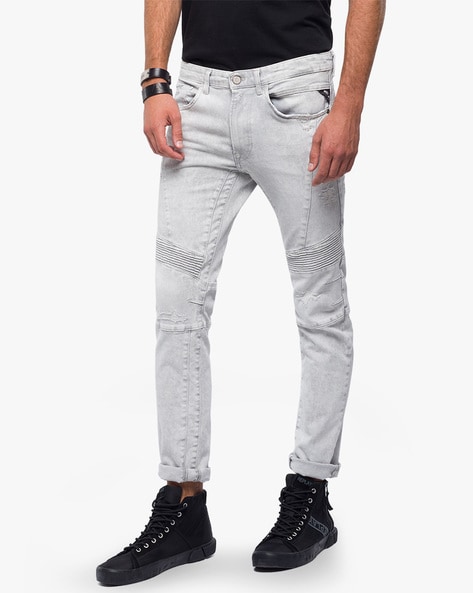 mens grey biker jeans