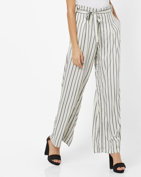 Hybrid & Company Womens Black White Striped Pants Size 1X - beyond exchange