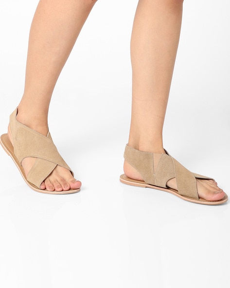 Buy Beige Flat Sandals for Women by AJIO Online | Ajio.com