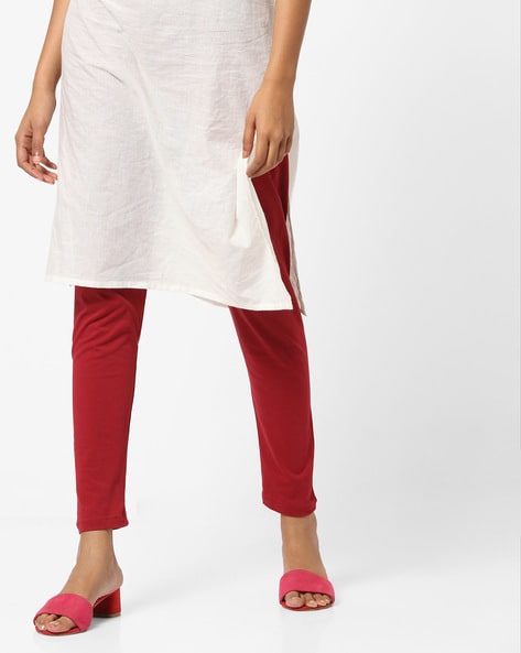 Shop Anuvas Women White Cotton Cut Outs Ankle Length Regular Fit Pants for  Women Online 39593565